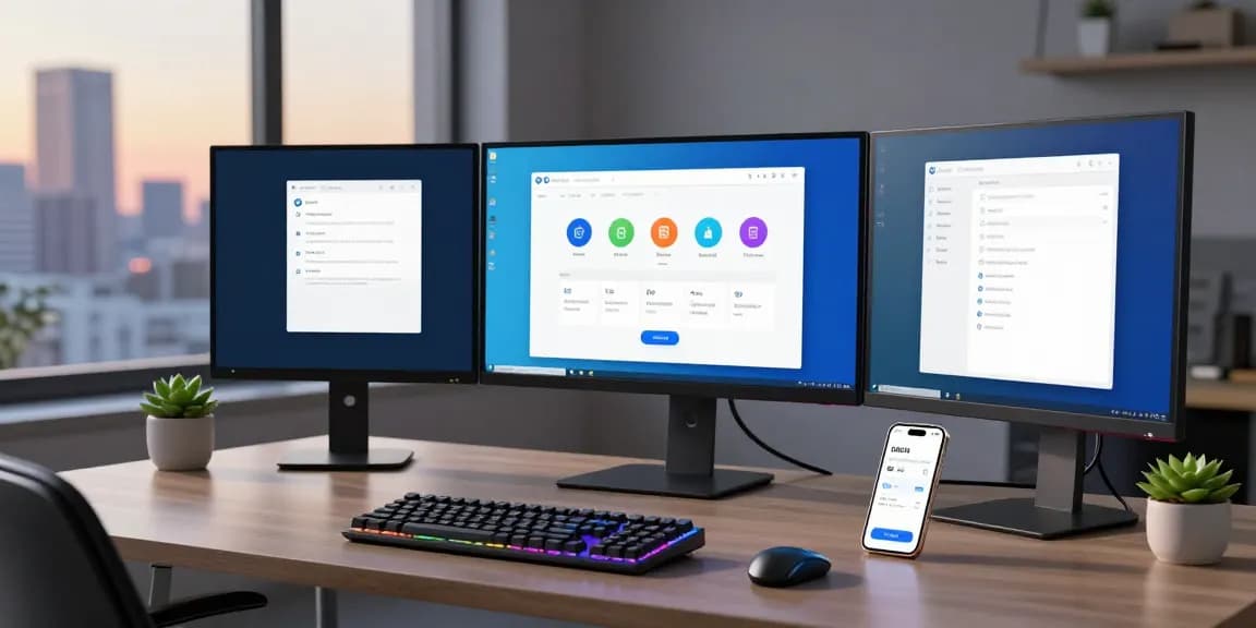 WPS Download interface displayed on a vibrant monitor in a productive workspace.