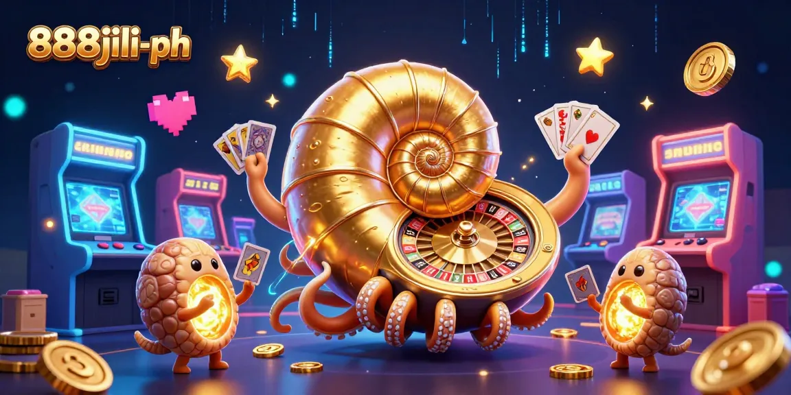 Experience thrilling gaming at 888jili-ph with a vibrant and rich 3D casino illustration.