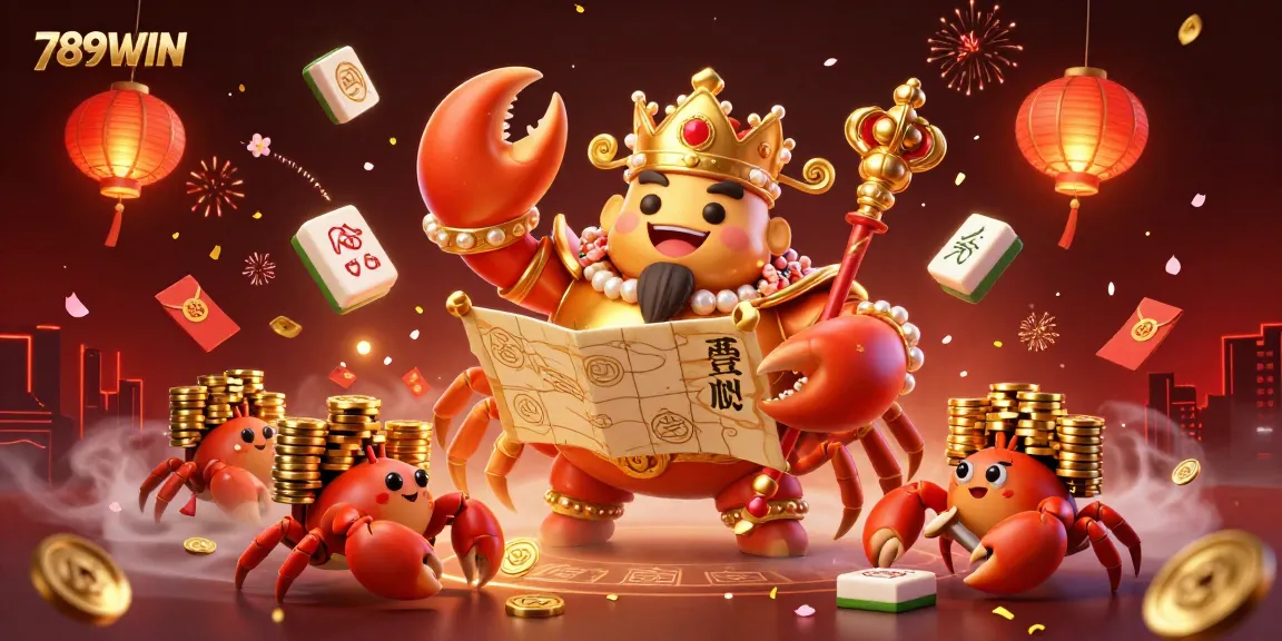 Experience thrilling gaming at 789WIN with a vibrant display of golden crab emperor and festive casino elements.
