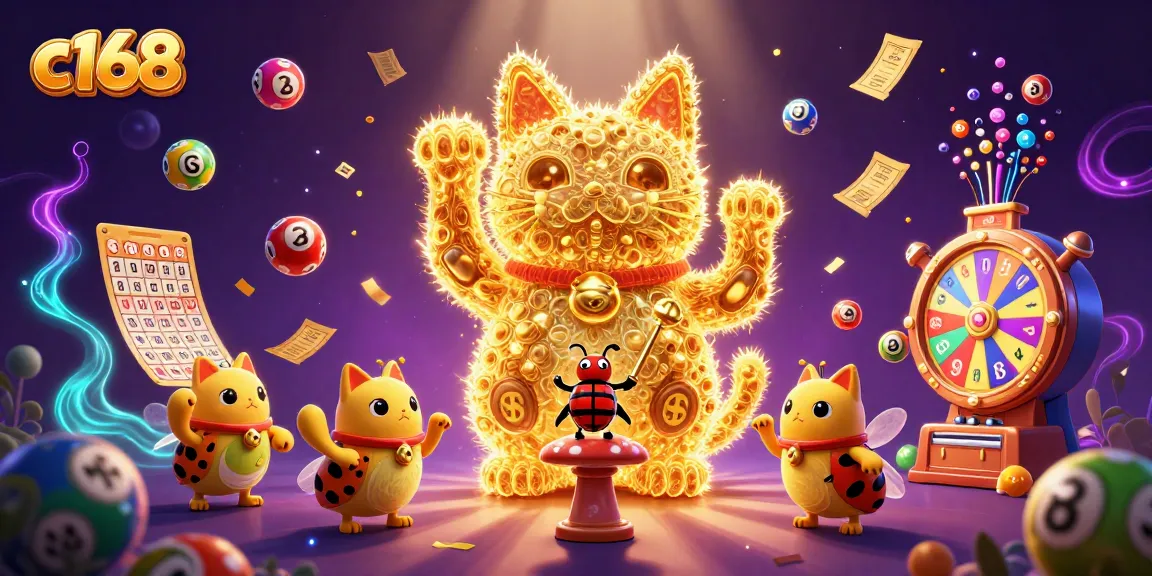 Experience the thrill of c168 with a vibrant, immersive casino-themed 3D illustration.