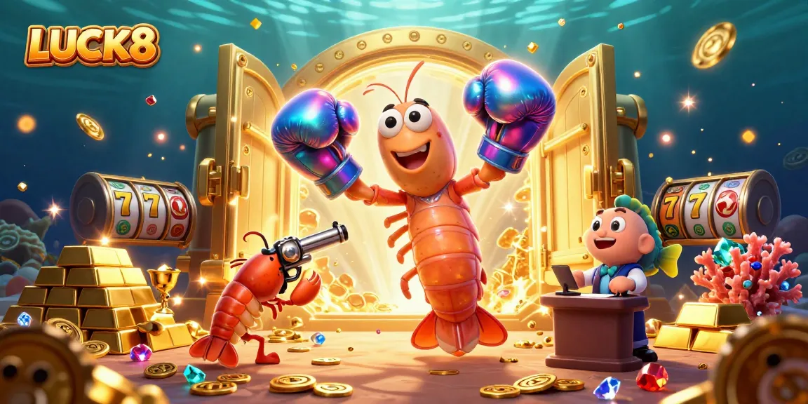LUCK8 brings excitement to the casino world with a vibrant 3D scene of animated sea creatures.