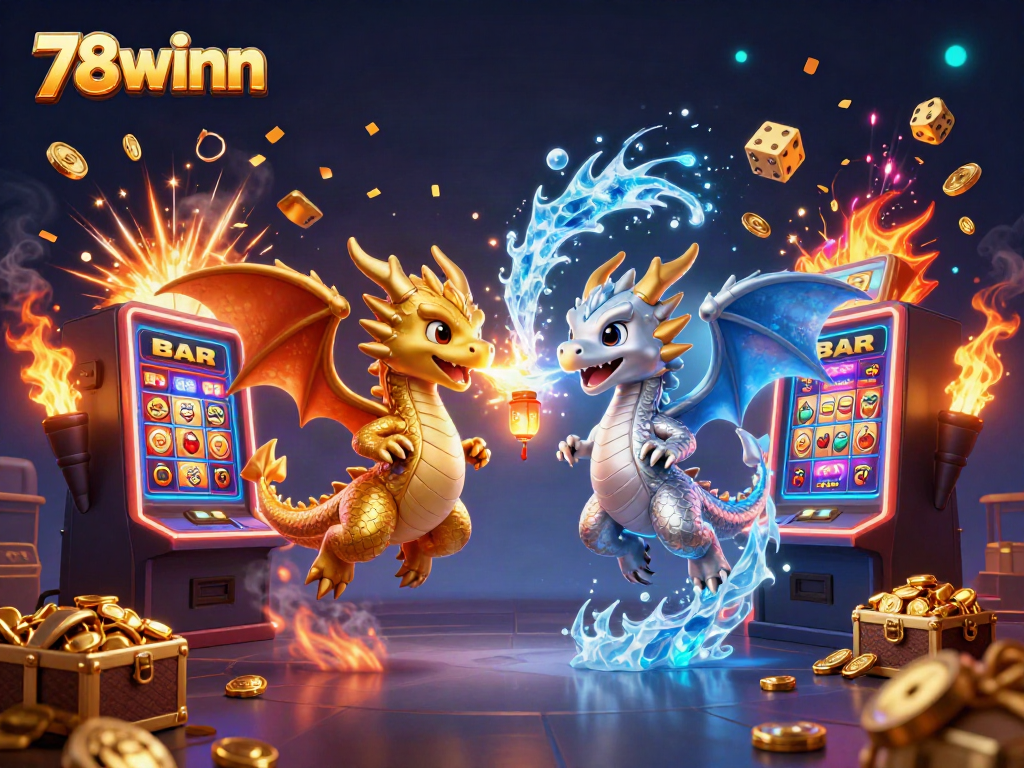 Experience the thrill of gaming with 78winn and dynamic dragons breathing fire and ice.