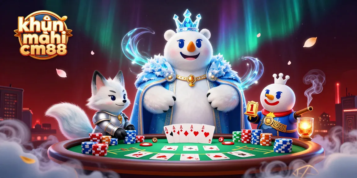 Play exciting games with khuyến mãi cm88 as the polar bear king and fox companion engage in a vibrant casino scene.
