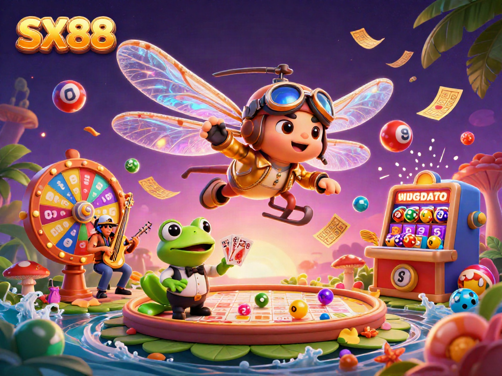 SX88 brings an exciting casino atmosphere with lively characters and vibrant game elements.