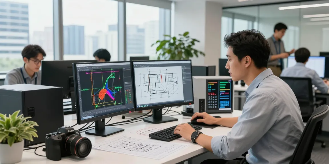 Seismic Design Engineer USA analyzing structural plans in an innovative office environment.