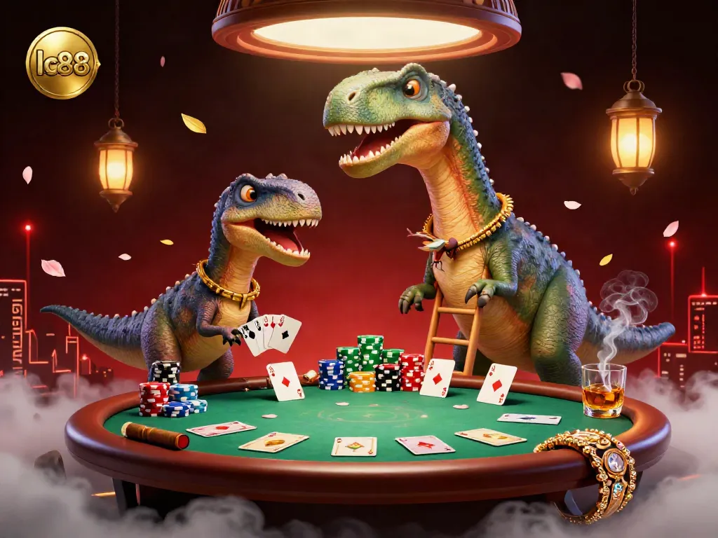 Experience lc88 in a vibrant poker scene with animated characters and colorful casino elements.