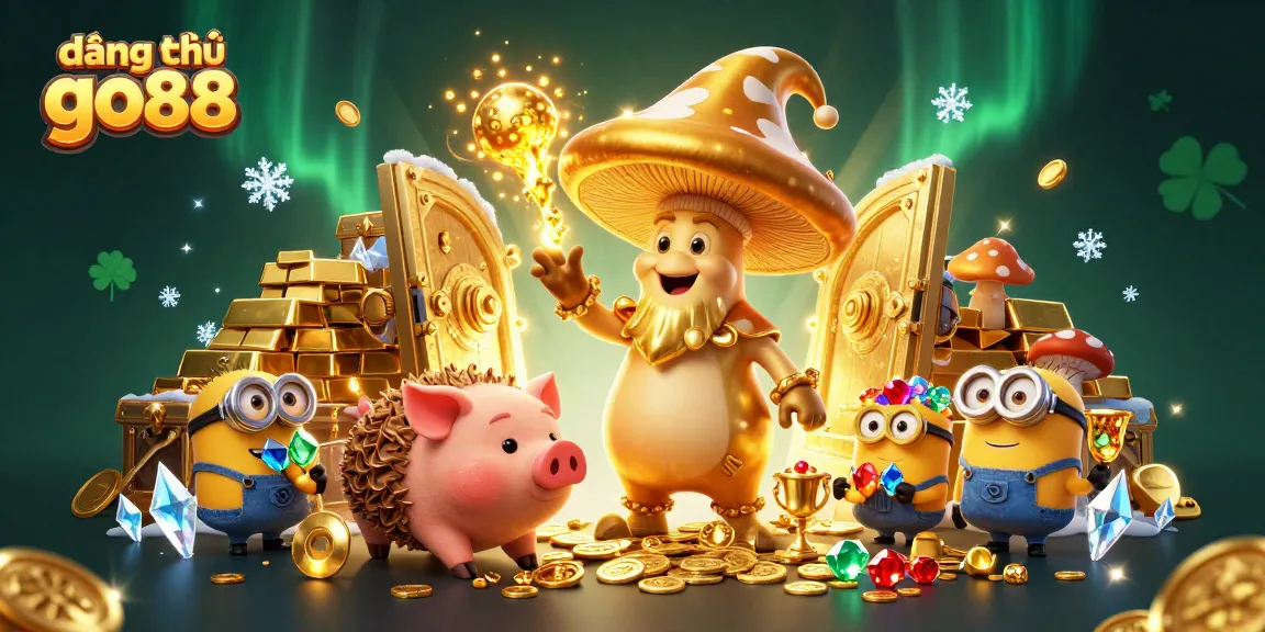 Chơi game bài tại đăng ký go88 với nhân vật kỳ diệu và kho báu lấp lánh.