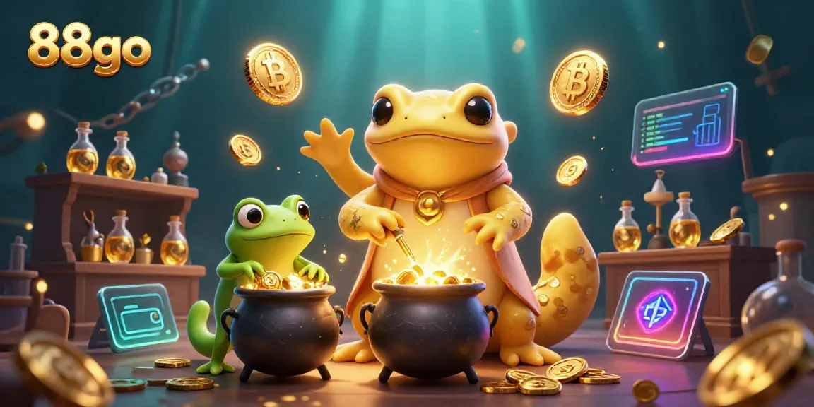 Experience the enchanting world of 88go with a golden salamander and immersive gambling elements.