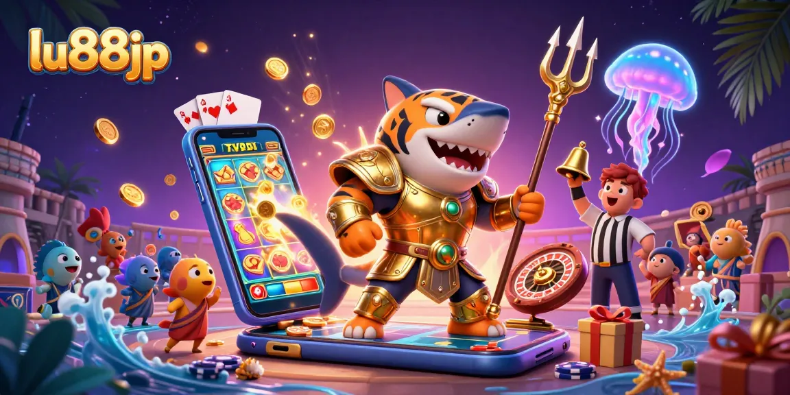Play exciting casino games at lu88jp featuring a golden tiger shark in an underwater colosseum.