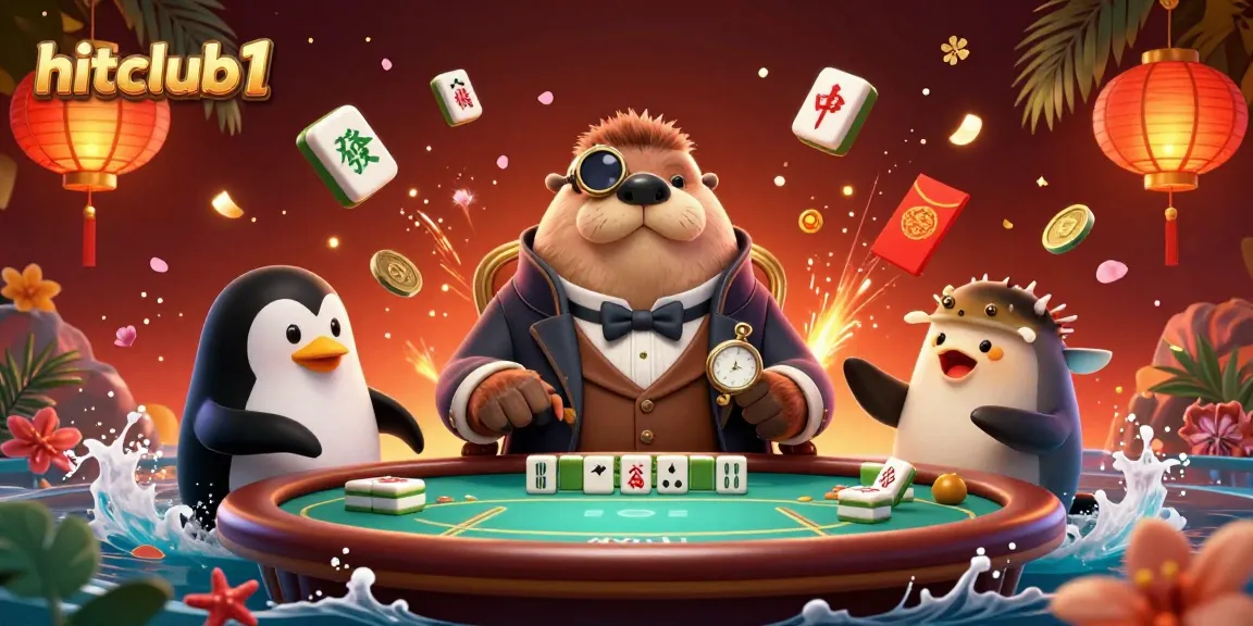 Engage with the vibrant world of hitclub1 as a walrus, penguin, and pufferfish play underwater poker.