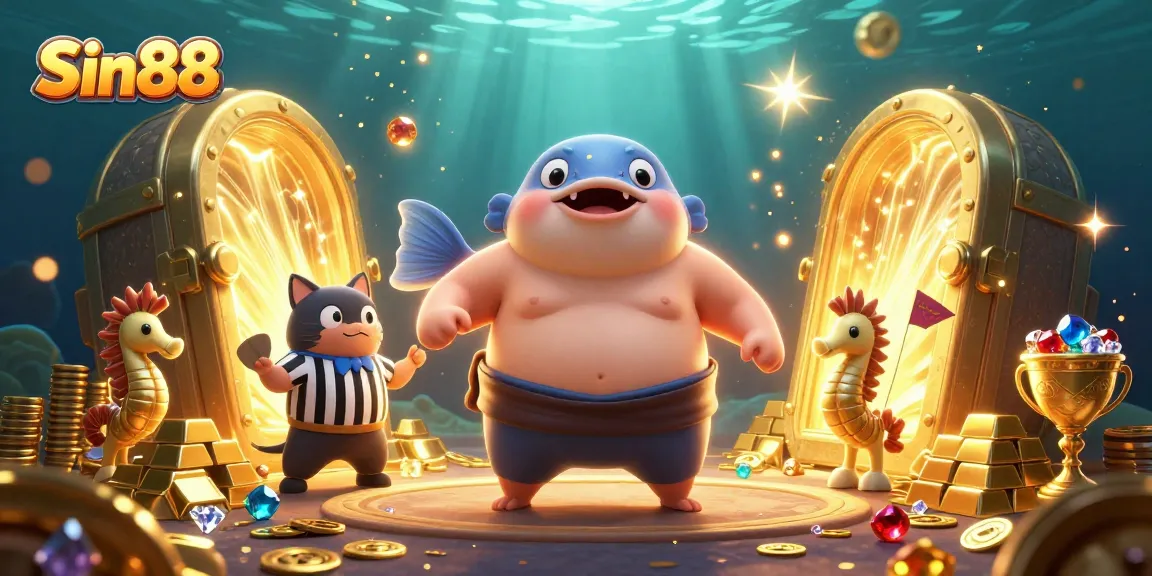 Experience dynamic gaming action at Sin88 with treasures, a fugu fighter, and remarkable prizes!