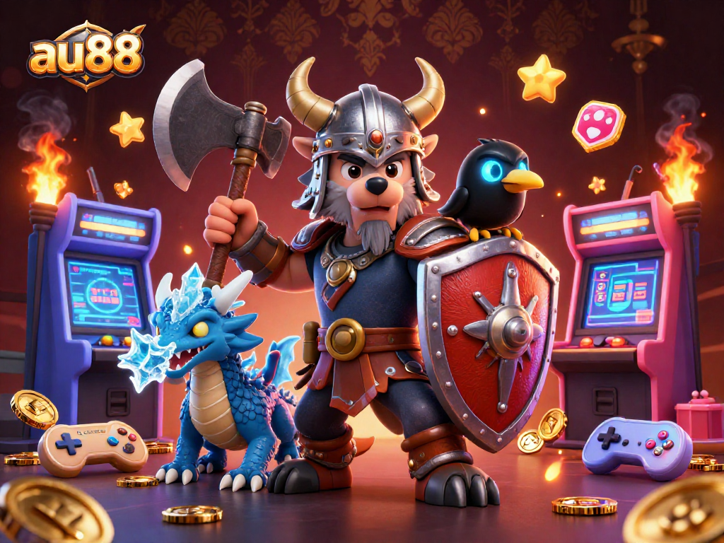 Experience thrilling gaming action at au88 with colorful casino elements and charismatic characters.