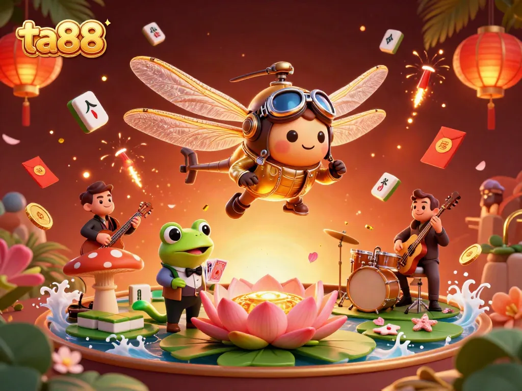 Experience the thrilling gameplay at ta88 with a vibrant 3D casino scene filled with excitement.
