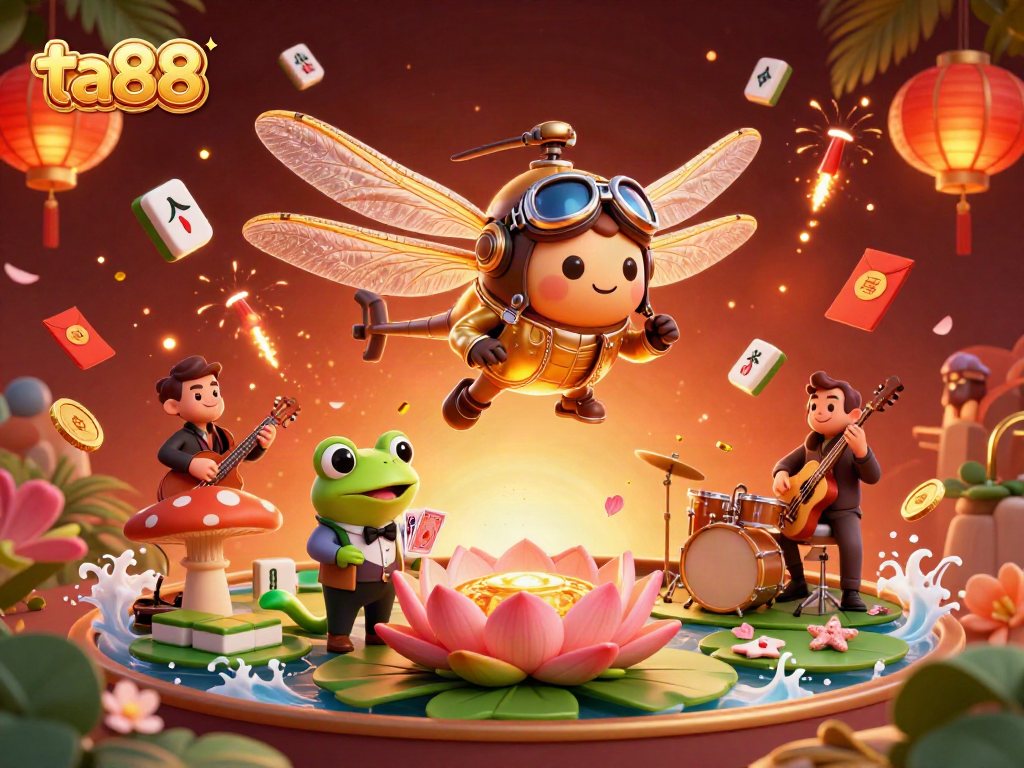 Experience the thrilling gameplay at ta88 with a vibrant 3D casino scene filled with excitement.